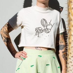 Cropped Tuesday Bassen "Crush on You" Tee